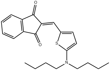 2-[[5-(二丁基)-2-噻吩基]亚甲基]-1H-茚-1,3(2H)-二酮, 212632-34-3, 结构式