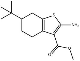 2-氨基-6-叔丁基-4,5,6,7-四氢苯并噻吩-3-羧酸甲酯, 213192-26-8, 结构式