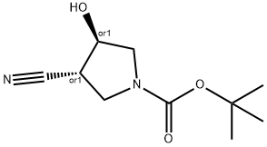 REL-叔丁基(3R,4R)-3-氰基-4-羟基吡咯烷-1-羧酸, 215922-85-3, 结构式