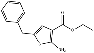 2-氨基-5-(苄基)噻吩-3-羧酸乙酯, 216686-60-1, 结构式