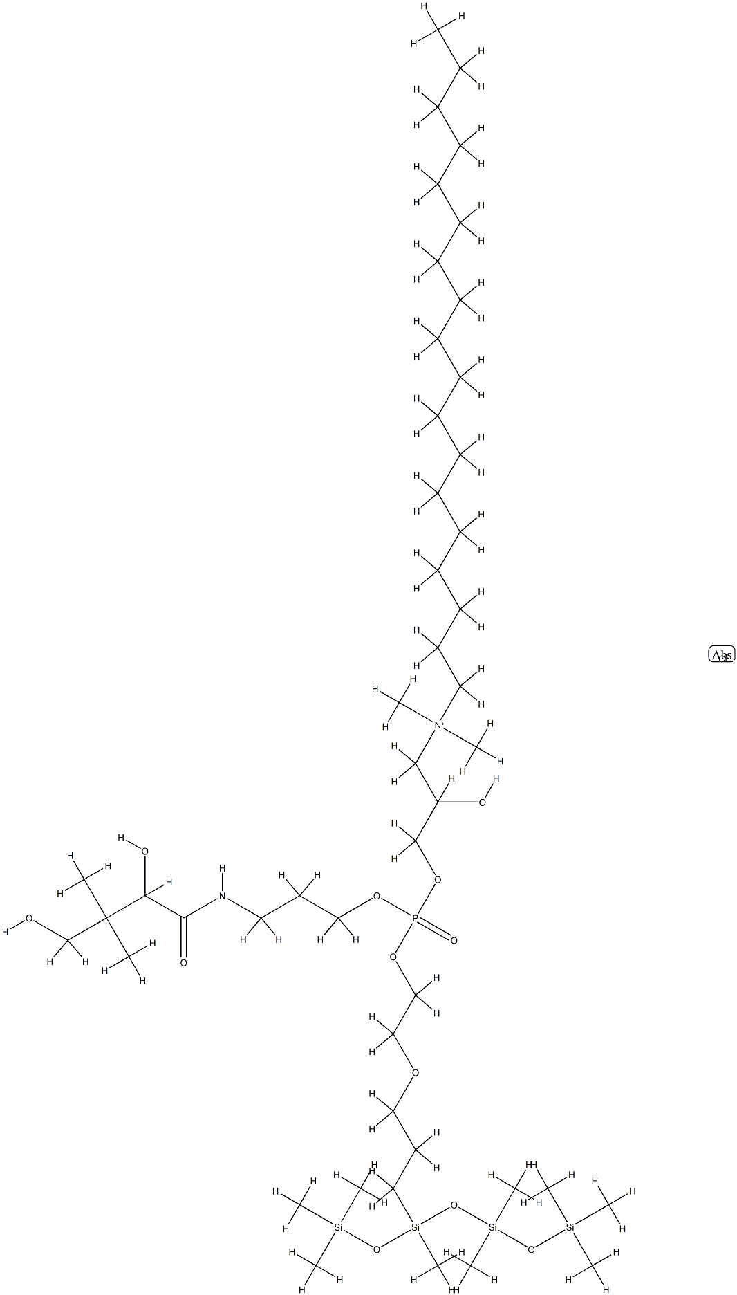 硬脂基二甲基铵羟丙基泛醇基 PEG-7 聚二甲基硅氧烷磷酸酯氯化物, 220714-77-2, 结构式