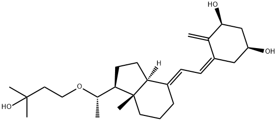 1,3-Cyclohexanediol, 4-methylene-5-[(2E)-2-[(1S,3aS,7aS)-octahydro-1-[(1S)-1-(3-hydroxy-3-methylbutoxy)ethyl]-7a-methyl-4H-inden-4-ylidene]ethylidene]-, (1S,3S,5Z)-, 221696-55-5, 结构式