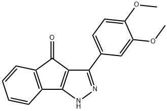 3-(3,4-二甲氧基苯基)茚并[1,2-C]吡唑-4(1H)-酮, 222626-23-5, 结构式