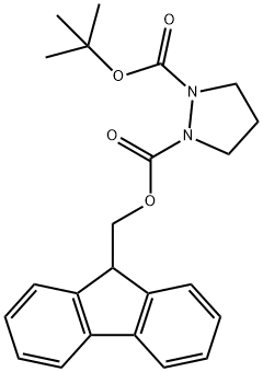 1-((9H-芴-9-基)甲基)2-吡唑烷-1,2-二羧酸叔丁酯, 222854-34-4, 结构式