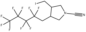 N-氰基-3-(碘甲基)-4-(1H,1H-九戊基)-吡咯烷, 231285-91-9, 结构式