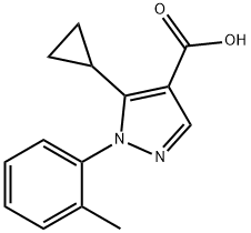 5-环丙基-1-(2-甲基苯基)-1H-吡唑-4-羧酸, 241800-37-3, 结构式
