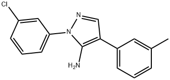 1-(3-氯苯基)-4-(间甲苯基)-1H-吡唑-5-胺, 242797-15-5, 结构式