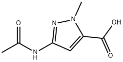 3-乙酰氨基-1-甲基-1H-吡唑-5-羧酸, 245467-36-1, 结构式