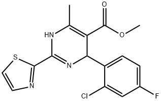 4-(2-氯-4-氟苯基)-6-甲基-2-(2-噻唑基)-1,4-二氢嘧啶-5-甲酸甲酯, 247037-77-0, 结构式