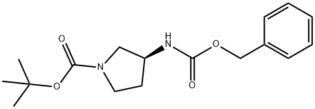 (S)-3-N-苄氧羰基氨基-1-N-叔丁氧羰基吡咯烷, 247569-07-9, 结构式