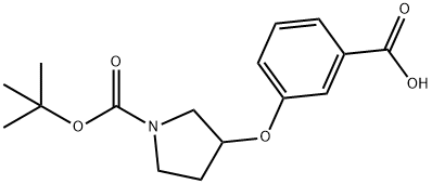 1-BOC-3-(3-羧基苯氧基)吡咯烷, 250681-87-9, 结构式