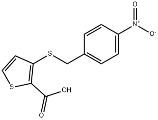 3-((4-硝基苄基)硫代)噻吩-2-羧酸, 251097-01-5, 结构式