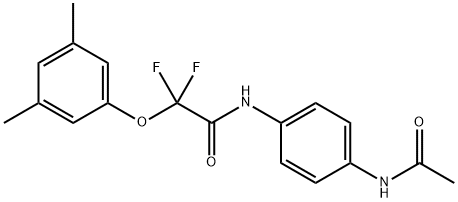 N-(4-乙酰氨基苯基)-2-(3,5-二甲基苯氧基)-2,2-二氟乙酰胺, 251097-73-1, 结构式