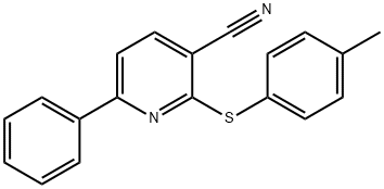 6-苯基-2-(对甲苯硫基)烟腈, 252058-89-2, 结构式