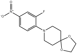 8-(2-氟-4-硝基苯基)-1,4-二噁烷-8-氮杂螺环并[4.5]癸烷, 252336-82-6, 结构式