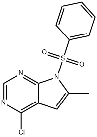 7-苯磺酰基-4-氯-6-甲基-7H-吡咯并[2,3-D]嘧啶, 252723-16-3, 结构式