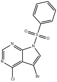 7-苯磺酰基-5-溴-4-氯-7H-吡咯并[2,3-D]嘧啶, 252723-17-4, 结构式