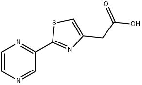 2-[2-(吡嗪-2-基)-1,3-噻唑-4-基]乙酸, 256529-20-1, 結(jié)構(gòu)式