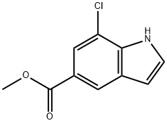 7-氯-1H-吲哚-5-羧酸甲酯, 256936-02-4, 结构式