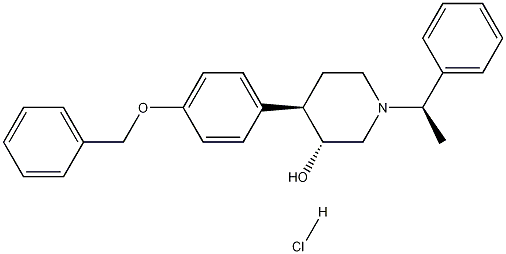 (3R,4R)-1-[(1R)-1-苯基乙基]-4-[4-(苯基甲氧基)苯基]-3-哌啶醇盐酸盐, 257938-65-1, 结构式