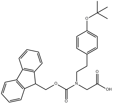 Fmoc-N-(4-O-tbu)-Phenethyl-Gly-OH, 258332-56-8, 结构式