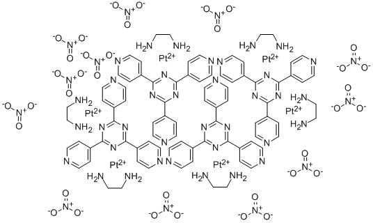 六(1,2-乙二胺)四[MU3-[2,4,6-三(4-吡啶基)-1,3,5-三嗪]]六鉑十二硝酸鹽, 262354-73-4, 結(jié)構(gòu)式