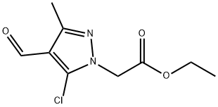 2-(5-氯-4-甲酰基-3-甲基-1H-吡唑-1-基)乙酸乙酯, 263553-80-6, 结构式