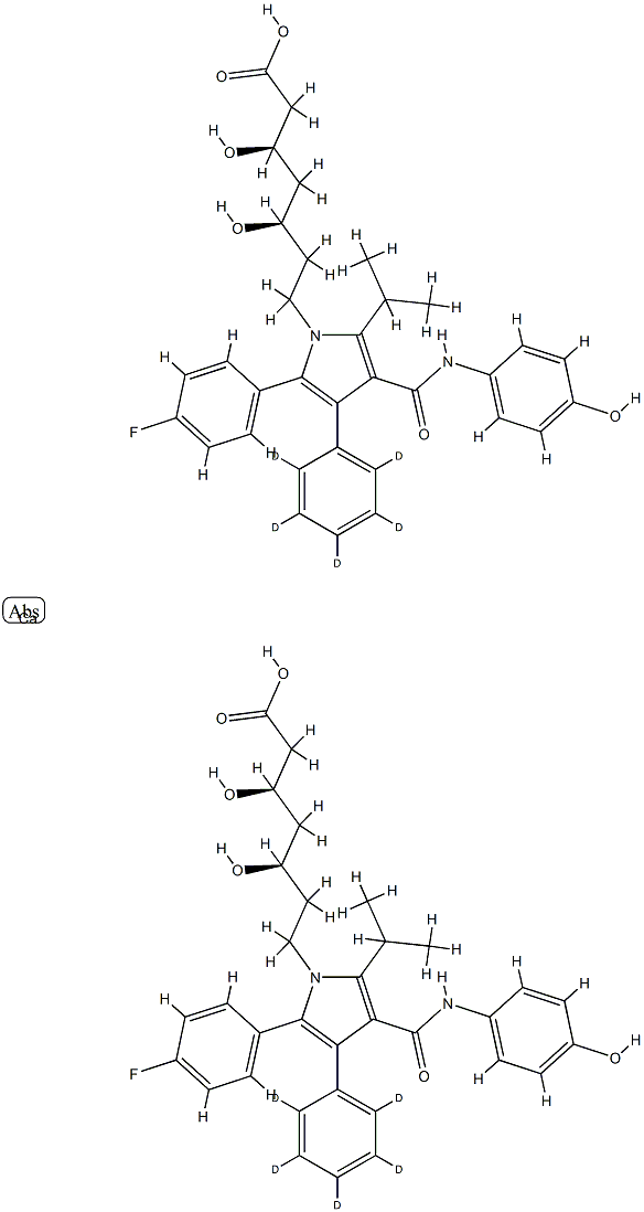 羟基阿托伐他汀D5钙盐, 265989-45-5, 结构式