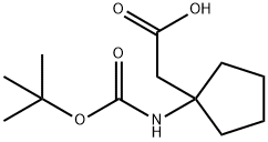 N-BOC-2-(1-氨基环戊基)乙酸, 282525-00-2, 结构式