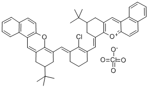 10-TERT-BUTYL-8-[3-(10-TERT-BUTYL-10,11-DIHYDRO-9H-BENZO[A]XANTHEN-8-YLMETHYLENE)-2-CHLORO-CYCLOHEX-1-ENYLMETHYLENE]-8,9,10,11-TETRAHYDRO-BENZO[A]XANTHENYLIUM PERCHLORATE, 287185-31-3, 结构式