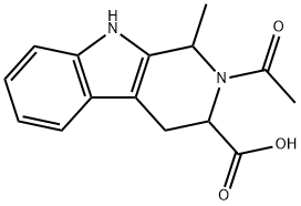 2-乙酰基-1-甲基-2,3,4,9-四氢-1H-吡啶并[3,4-B]吲哚-3-羧酸, 293326-81-5, 结构式