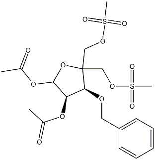 4-C-[[(甲基磺?；?氧基]甲基]-3-O-(芐基)-D-赤式-呋喃戊糖 1,2-二乙酸酯 5-甲烷磺酸酯, 293751-03-8, 結(jié)構(gòu)式