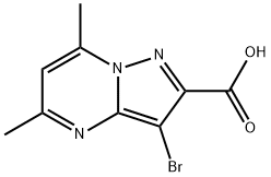 3-溴-5,7-二甲基-2-吡唑[1,5-A]嘧啶羧酸, 294194-46-0, 结构式