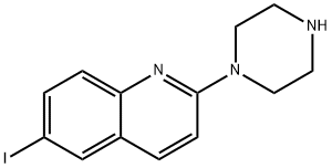 6-碘-2-(1-哌嗪基)-喹啉, 296759-25-6, 结构式