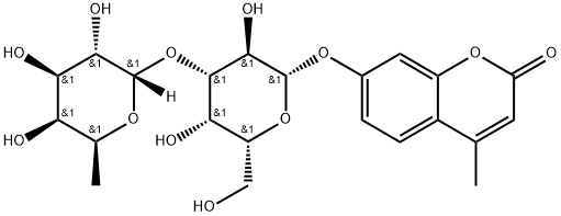 7-[[3-O-(6-脱氧-ALPHA-L-吡喃半乳糖基)-BETA-D-吡喃半乳糖基]氧基]-4-甲基-2H-1-苯并吡喃-2-酮, 296776-06-2, 结构式