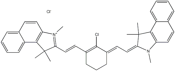 2-[2-[2-氯-3-[2-(1,3-二氢-1,1,3-三甲基-2H-苯并[E]吲哚-2-亚基)乙亚基]-1-环己烯-1-基L]乙烯基]-1,1,3-三甲基-1H-苯并[E]吲哚氯化物, 297173-98-9, 结构式