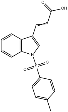 3-(1-甲苯磺酰基-1H-吲哚-3-基)丙烯酸, 298187-97-0, 结构式