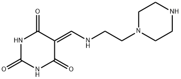 5-[(2-哌嗪-1-基-乙基氨基)-亚甲基]-嘧啶, 299442-86-7, 结构式