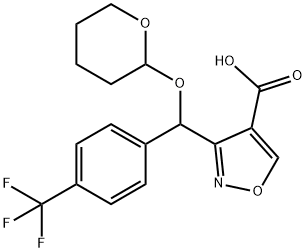 3-[[(2-四氢吡喃基)氧基](4-三氟甲基苯基)甲基]异噁唑-4-甲酸, 2006277-46-7, 结构式