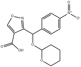 3-[(4-硝基苯基)[(2-四氢吡喃基)氧基]甲基]异噁唑-4-甲酸, 2006277-51-4, 结构式