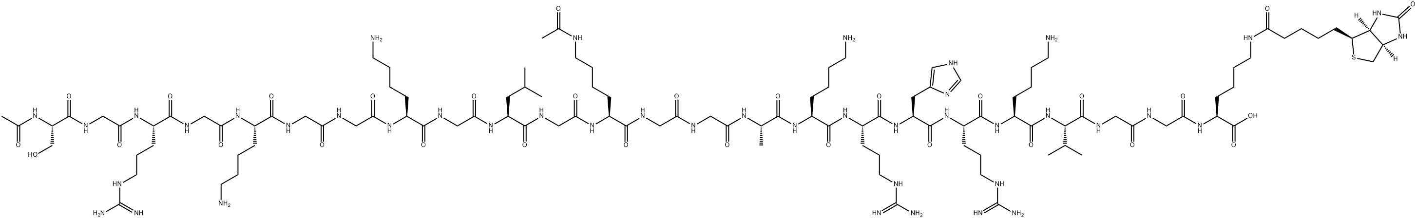 (LYS(AC))-HISTONE H4 (1-21)-GLY-GLY-LYS(BIOTINYL) TRIFLUOROACETATE SALT, 2022956-66-5, 结构式