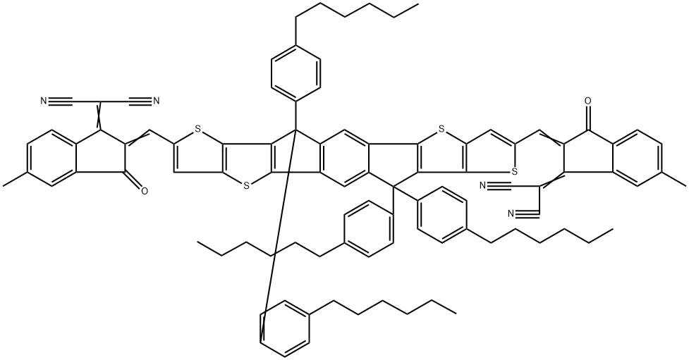 丙二腈,2,2′-[[6,6,12,12-四(4-己基苯基)-6,12-二氫二噻吩并[2,3-D:2′,3′-D′]-S-茚二苯[ 1,2-B:5,6-B