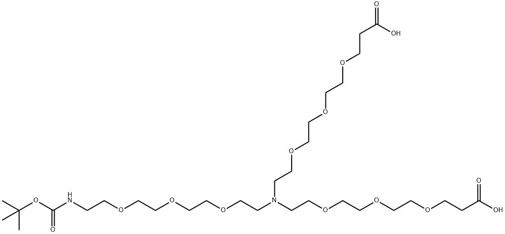 N-(BOC-三聚乙二醇)-N-雙(三聚乙二醇-羧酸), 2055042-61-8, 結(jié)構(gòu)式