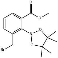 3-(溴甲基)-2-(4,4,5,5-四甲基-1,3,2-二氧硼杂环戊烷-2-基)苯甲酸甲酯, 2058056-24-7, 结构式