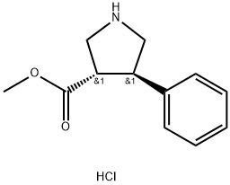 (3R,4S)-4-苯基吡咯烷-3-羧酸甲酯盐酸盐, 2059917-87-0, 结构式