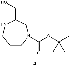 叔丁基-3-(羟甲基)-1,4-二氮杂环庚烷-1-羧酸酯 盐酸盐, 2061979-40-4, 结构式