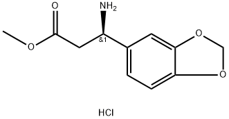 (R)-3-氨基-3-(苯并[D][1,3]二氧杂环戊烯-5-基)丙酸甲酯盐酸盐, 2061996-64-1, 结构式