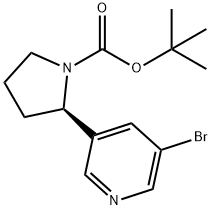 (R)-2-(5-溴吡啶-3-基)吡咯烷-1-羧酸叔丁酯, 2070009-68-4, 结构式