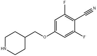 2,6-二氟-4-(哌啶-4-基甲氧基)苯甲腈, 2088515-83-5, 结构式