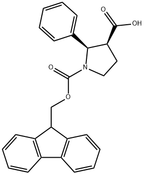 (2R,3S)-1-(((9H-芴-9-基)甲氧基)羰基)-2-苯基吡咯烷-3-羧酸, 2094028-78-9, 结构式